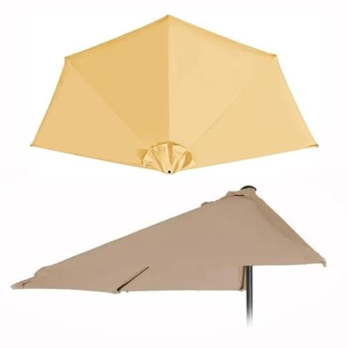 Auvent de parasol de marché demi-rond de 2,7 m, idéal pour appartement, porche ou maison de ville, durable pour une utilisation en extérieur