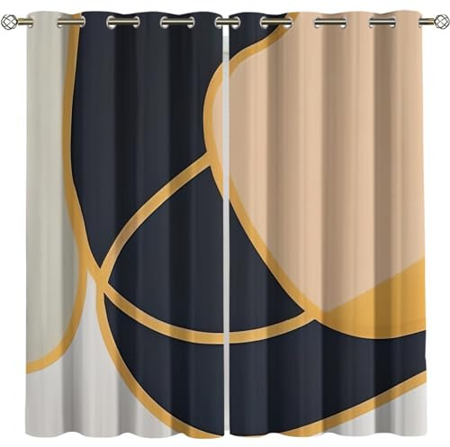 Kinder Gardinen Kinderzimmer Junge Mädchen Blickdicht Blau Braun Böhmische Moderne Minimalistische Kunst 200X160Cm 2Er Set Verdunkelungsvorhang Thermovorhang Hitzeschutz Vorhänge Wohnzimmer Schlafz