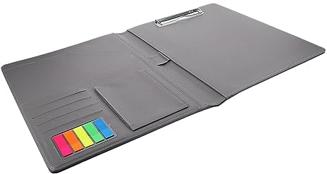 Operitacx Professionelle Multifunktions-dokumentenmappe Pu Flexiblem Stifthalter Und Metallclips Für Büro Und Konferenzen Elegantem