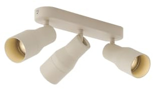 Qazqa Deckenstrahler, Deckenspot - Stanley - Beige, max. 10W, Geeignet für LED, 26.5cm, Rund, 3-flammig, Ideal als Küche lampe und Wohnzimmerlampe
