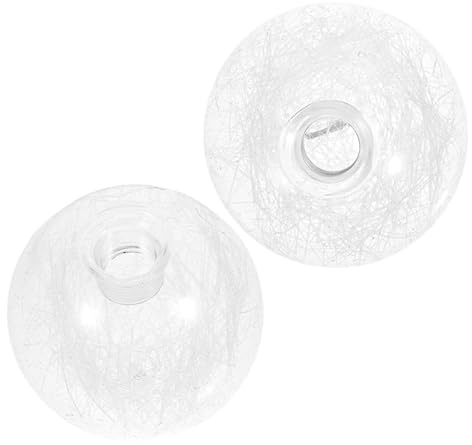 NUOBESTY 2piezas Pantalla Lámpara Vidrio Redonda Decorativa Tulipa Transparente Con Rosca Para Lámpara Techo Protector Globo Esfera Clara Para Salón y Comedor