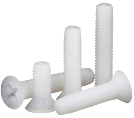 10~100 STÜCKE Weiße Nylon-Senkkopfschrauben M2 M2.5 M3 M4 M5 M6 M8 Flachkopf-Kreuznut-Kunststoff-Kreuzkopfschrauben(M5x20mm-30Pcs)