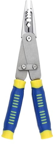 Pinza spelafili elettrica | 21 x 6 x 3 cm multifunzione | Kit di crimpatura e spelatura | Strumento pieghevole per elettricisti, fai da te e manutenzione