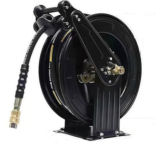 SAYEYBU Pressure Washer Hose Reel, Automatic Retractable Power Washer Hose Reels, Wall Mounted Pressure Washer for Washing Pet Showers and Floor Cleaning,10cm