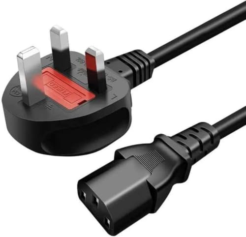 3-Pin Power Cable Adapter Cord, Black, Male-to-Female, 3 Meters, 230V AC, Compatible with Laptops, PCs, Monitors, Printers and Other Devices with 3-Pin Power Connectors (3 Meter)