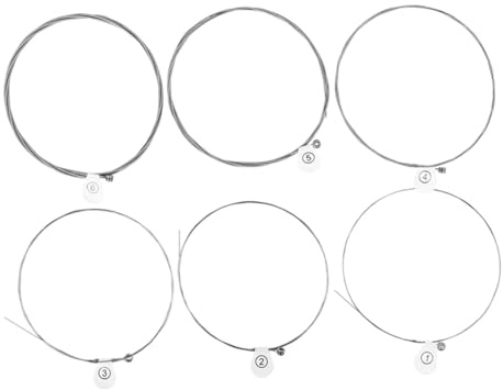 6 Stück Anti Rost Gitarrensaiten für E-gitarre, Silber | High Carbon Steel Core, Nickel Steel und Bead, Homogener Klang, Klare Resonanz für Spieler