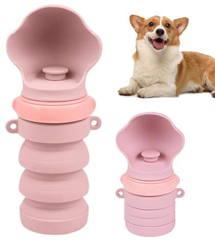 Botella de agua para perros en viajes | Vaso plegable a prueba de fugas para mascotas, dispensador de botellas de agua para mascotas, para camping, senderismo, actividades al aire libre, paseos