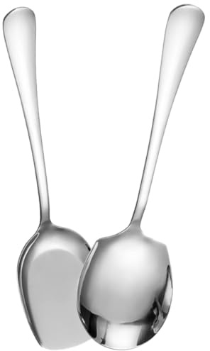 BESPORTBLE Cuillère de Service en Acier Inoxydable Épais 2 Pcs Grosse Louche Creuse Multifonction pour Buffet Cuisine Professionnelle Ustensile Solide pour Restaurant et Maison