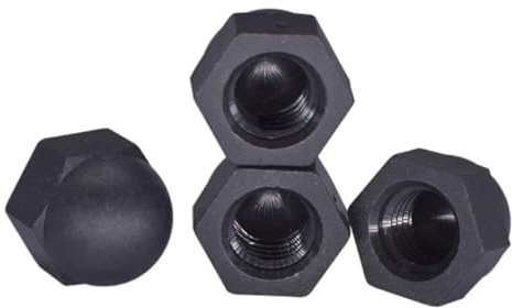 Nylon-Eichel-Kuppelkopf-Sechskantmuttern, Nylon-Hutmutter, schwarz, verschiedene Größen(50pcs,M5)