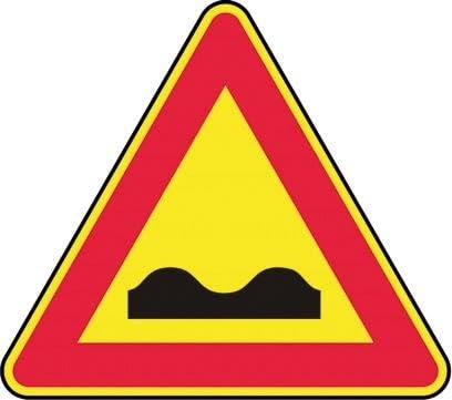 Segnale Triangolare da Cantiere 90 cm – Strada Deformata Fig. 389 – Cartello Rifrangente - Classe 1
