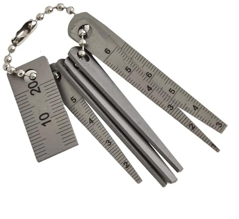 Set di 7 spessimetri affusolati in acciaio inox per riparazione di valvole e motori, dimensioni tascabili da 1 mm a 7,5 mm