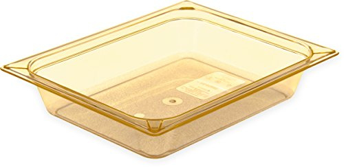 Carlisle FoodService Products 10420B13 StorPlus Gastronorm High-Heat Half-Size Food Pan, 2.5 qt. Capacity, 12-3/4 x 10-3/8 x 2-1/2, Amber (Case of 6)