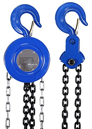 Pallit Flaschenzug CHAIN-M 2000 kg Tragkraft 2,5 m Hubhöhe robuste Stahlkette Seilzug mit 360° drehbarer Haken Seilzug Kettenzug Kettenflaschenzug