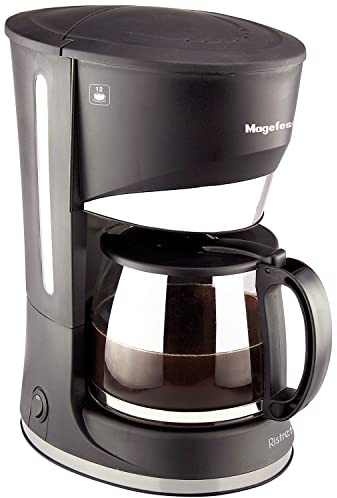 MAGEFESA Ristretto 1200 - Cafetera Eléctrica de 12 Tazas, 800W, Sistema Anti-goteo, Filtro Extraíble, Indicador Nivel de Agua, Café, Bebida Caliente