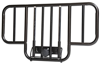 Drive Medical No Gap Deluxe Half Length Side Alloy Steel Bed Rails with Brown Vein Finish, For Adults - 2 Count
