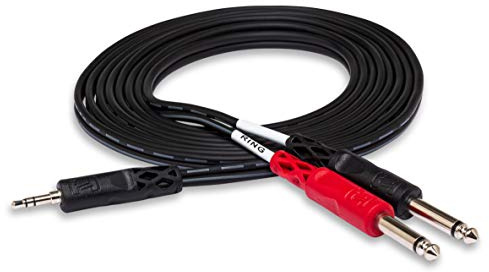 Hosa CMP-159 Stereo Breakout Cable, 3.5 mm TRS to Dual 1/4 Inch TS, 10 Feet