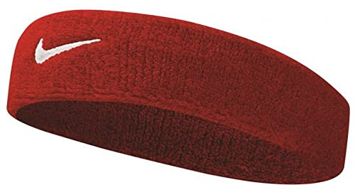 Nike Swoosh Head Bands Fascia, Unisex, Swoosh Headbands, Varsity Rosso/Bianco, Taglia Unica