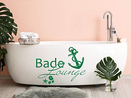GRAZDesign Wandtattoo Bad Bade Lounge maritime Deko als Aufkleber | Anker - 77x57cm / 052 azurblau