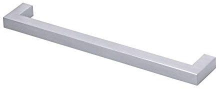 Gedotec EDELSTAHL Schubladengriffe Schrankgriff Stangengriffe eckig | Möbelgriffe Edelstahl matt gebürstet | Profil 10 x 10 mm | Höhe 32 mm | 202 x 10 / BA 192 mm | 1 Stück