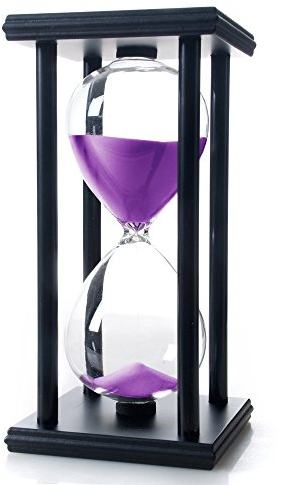 Bellaware Clessidra Clessidra, orologio con sabbia, 60 minuti, in legno, colore: viola