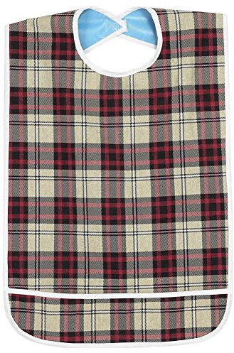 Lätzchen, Baumwollflanell, für Erwachsene, 45 x 74,9 cm, wasserdicht, Rückenbarriere - Rot -