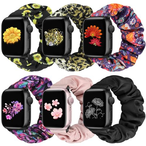 Beatlone Solo Loop klockarmband kompatibla med Scrunchie Apple Watch Band 38 mm 40 mm 41 mm 42 mm 44 mm 45 mm 49 mm mjuk stretchig kvinnor elastisk rem för Apple Watch-serien Ultra