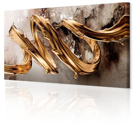 decomonkey Bilder Abstrakt 120x40 cm 1 Teilig Leinwandbilder Wandbild 3d | Strukturleinwand, Holzkeilrahmen, Bild auf Leinwand, Kunstdruck, Wanddeko, Wohnzimmer, Wanddekoration, Modern, Effekt