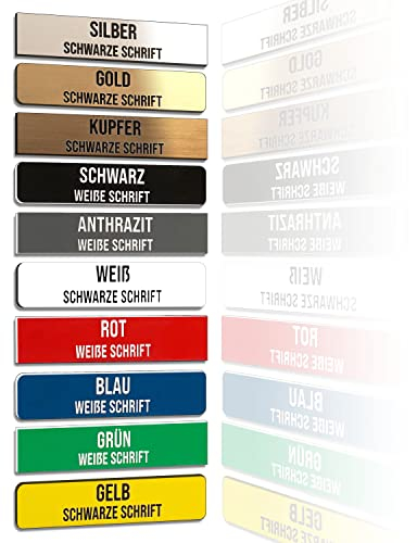FILIGRAVO personalisiertes Klingelschild (10 Stück) - Selbstklebendes Türschild und Briefkastenschild - Wetterfest mit Gravur - Acrylschild MADE IN GERMANY