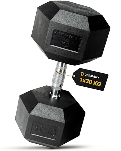 HQ Germany® Hexagon Hanteln 30kg 2 Stück | Geruchsarm, ±1,5% Gewichtstoleranz | 30kg Hantel, 30 kg hanteln 2er Set, Kurzhantel, Dumbbell, 30 Kilo Hantel Set, Hantelset Hexagon