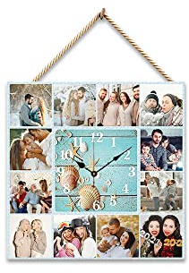 lorajewel Orologio da parete fotografico personalizzato 1-13 Personalizzazione dell'immagine orologio da parete famiglia Natale sposare Decorazione Madre Compleanno regalo