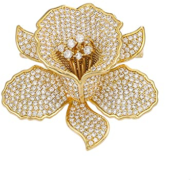 Broche 2 pièces orchidée Zircon broches Micro pavé broche femmes grands vêtements accessoires