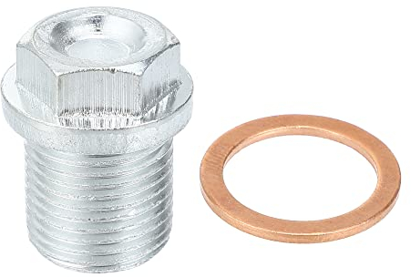 A ABSOPRO Tappo Coppa Olio Motore M18x1.5 Acciaio Motore Olio Scarico Tappo Vite per Volvo XC60 Argento Tono