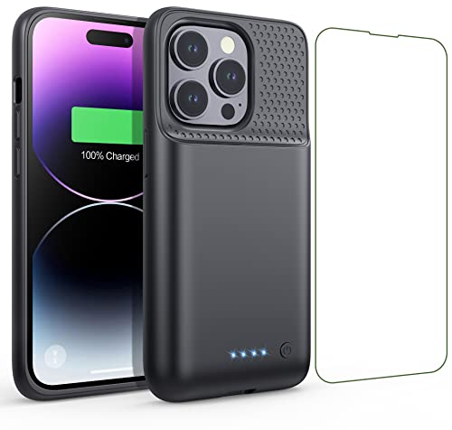 Feob Akkuhülle für iPhone 14 Pro,【2023 Neueste】 7200mAh Smart Battery Case Zusatzakku Ladehülle Tragbare Akku Hülle Abnehmbare Handyhülle Akku Powerbank hülle Akku Case für iPhone 14 Pro [6,1 Zoll]