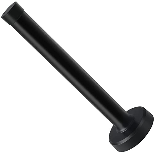 KOLAKO Tope de puerta largo de 25,4 cm para montar en la pared, topes de puerta negros con punta de goma a prueba de bebés, soporte de puerta extendido de acero inoxidable extra largo