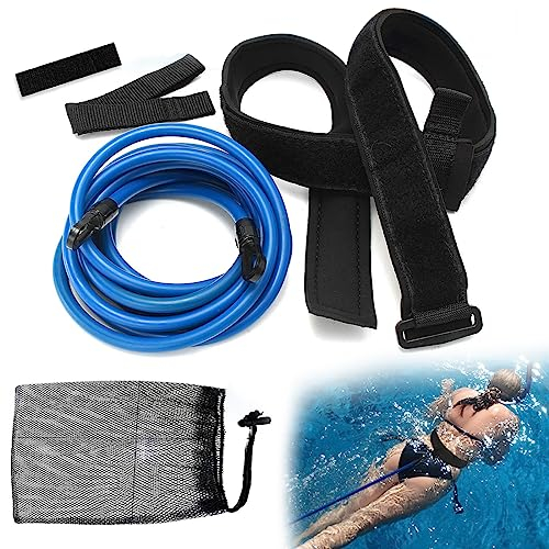 Ncheli Schwimmgurt für Pool, 3m Einstellbare Schwimmtrainer,Schwimmwiderstand Gürtel，Gegenstromanlage Für Pool, Benutzt Für Schwimmingpools Widerstandstraining