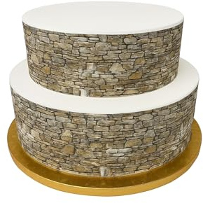Orange Trading Dartmouth LTD A4 Edible Decor Icing Sheet Stone Wall Border Edible Cake Topper Decoration