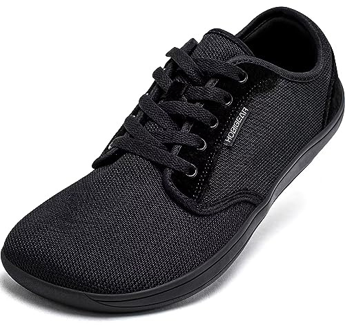 HOBIBEAR Unisex Wide Barefoot Minimalist Shoes for Men Women Outdoor Trail Walking Shoes(Black, UK 9)
