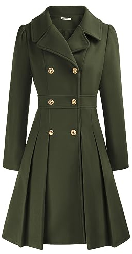 GRACE KARIN Cappotto Da Donna Coats Cappotto In Lana A Manica Lunga Bavero Cappotto In Lana Doppio Petto Giacca Invernale M
