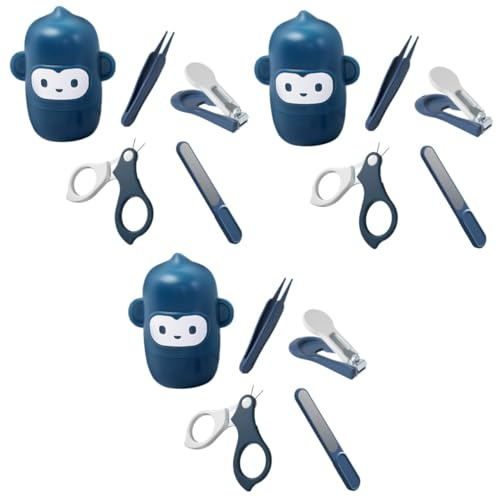 ibasenice 3 Sätze Nagelknipser-Set Baby-Pediküre-Set Maniküre-Pflegeset für Babys Kinderschere Nagelfeilen sicherer Nagelknipser Nagelset für Babys Kosmetik Suite Pinzette