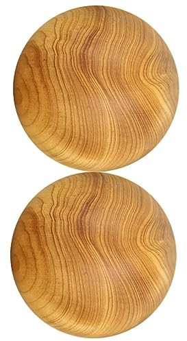 FOMIYES 2 Stück Holzmassagebälle für Hand Gelb zur Linderung von Handdruck und Handschmerzen Passend für Physiotherapie und Massage