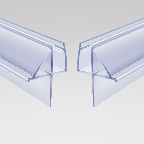 SVNR Shower Door Bottom Seal, 1/4 x 39 Shower Door Seal Strip, Glass Shower Door Sweep, Stop Leaks and Create a Water Barrier, Clear Vinyl, 6MM, 2PCS
