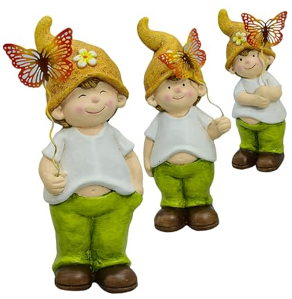 Milisten 3stücke Keramik Gartenzwergfigur Gartendekoration Zwergschmuck Gartenornament Für Terrasse Einfahrt