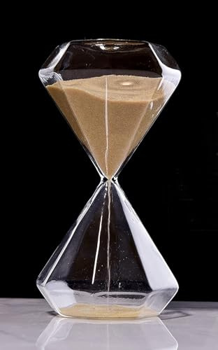 YeGang Traditionelle Sanduhr, 5/15/30 Minuten, Diamantform, transparente Sanduhr, bunte Sanduhr, Dekoration für Zuhause, Büro, Schreibtischregal, fokussiertes Lernen (5 Minuten, Gold)