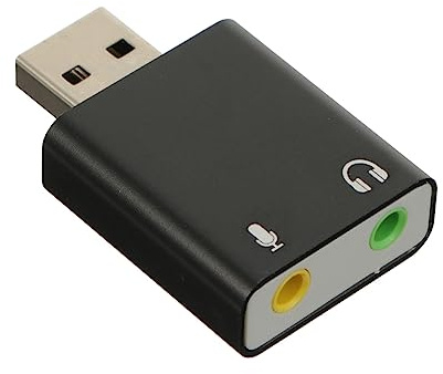 TINEASUR Usb Sound Cards External Stereo Adapter Aluminum Alloy Audio Sound Card Headphone and Microphone Jack No Drivers Needed for Laptop Gaming Music