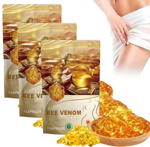 Capsule di olio di zenzero del veleno d'api, capsule vaginali naturali di riparazione vaginale, veleno d'api, capsule di veleno d'api per la perdita di peso (3 bustine)