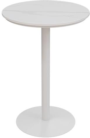 Moderner Marmor-Frühstücksbartisch, hohe Oberseite, Bistrotisch für Küche, Esszimmer, weiße Thekenhöhe, hoch, Kaffee-Beistelltisch, Ständer, Telefontisch, 105 cm Höhe
