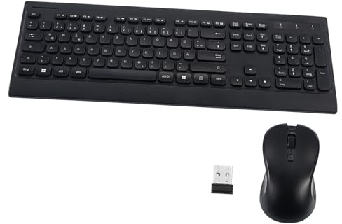 jojofuny Set Tastiera e Mouse Wireless Ergonomico Silenzioso Per Ufficio e Casa Layout Tedesco Senza Batterie