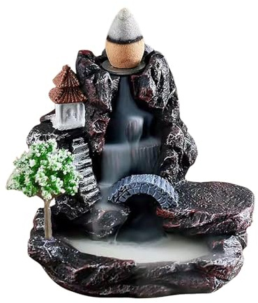 Bruciatore di incenso a cascata – Backflow – Supporto per incenso in ceramica | Zen Decoration Fountain Bruciatore di incenso, Tea Room Home Decor Backflow – Porta incenso per meditazione