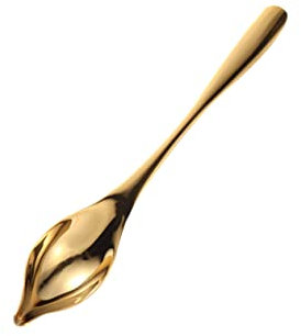 KOCKSHION 1pezzi Cucchiaino Condimenti in Acciaio Resistenti a L'usura Design Goccia D'acqua Con Punta Sottile Per Salse e Spezie Manico Resistente Al Calore Per Cucina Domestica e Ristorant