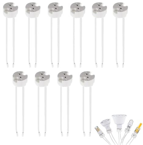 10 Pack Light Socket, Mr16 Lamp Holder, Light Holder, Gu5.3 LED Holder Lamp Socket, For LED Bulb,Wire Connector Base Socket Adapter(10cm)